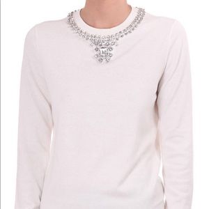 Ted Baker cream crystal collar sweater size 1